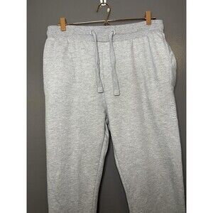 Bench Sweatpants Mens Large Gray Fleece Jogger Pants Elastic Waist Cuffed Logo